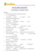Ôn tập Tiếng Anh Lớp 9 Câu bị động - Passive voice